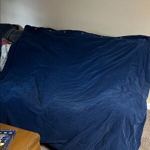 Luxurious Navy Blue corduroy Bedding Duvet from potter barn Full/Queen